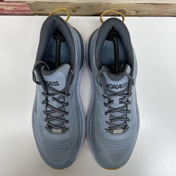 Hoka One One Bondi 7 Athletic Running Sneakers Men’s Size 12 Blue Yellow - Picture 8 of 12